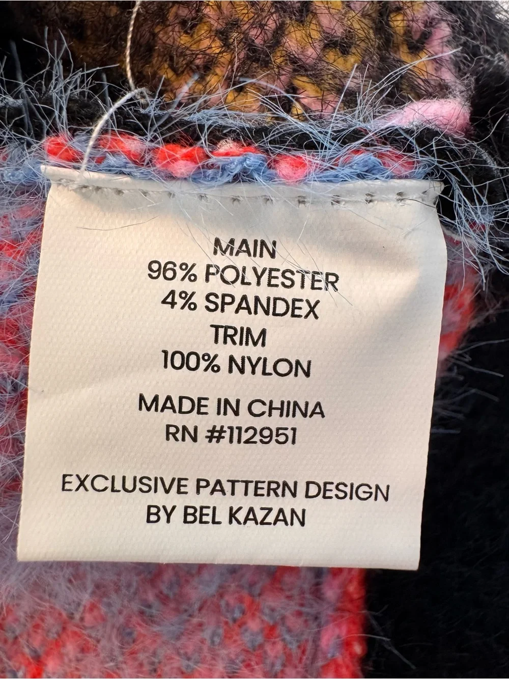 BEL KAZAN Oversized Heart Colorblock Cardigan Sweater Kimono OS Like New - Picture 5 of 5